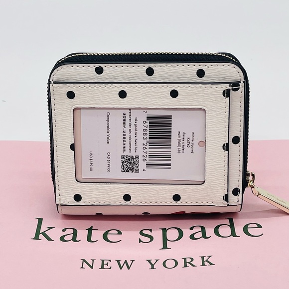 Kate Spade Disney X Minnie Mouse Zip Around Wallet - Picture 6 of 10